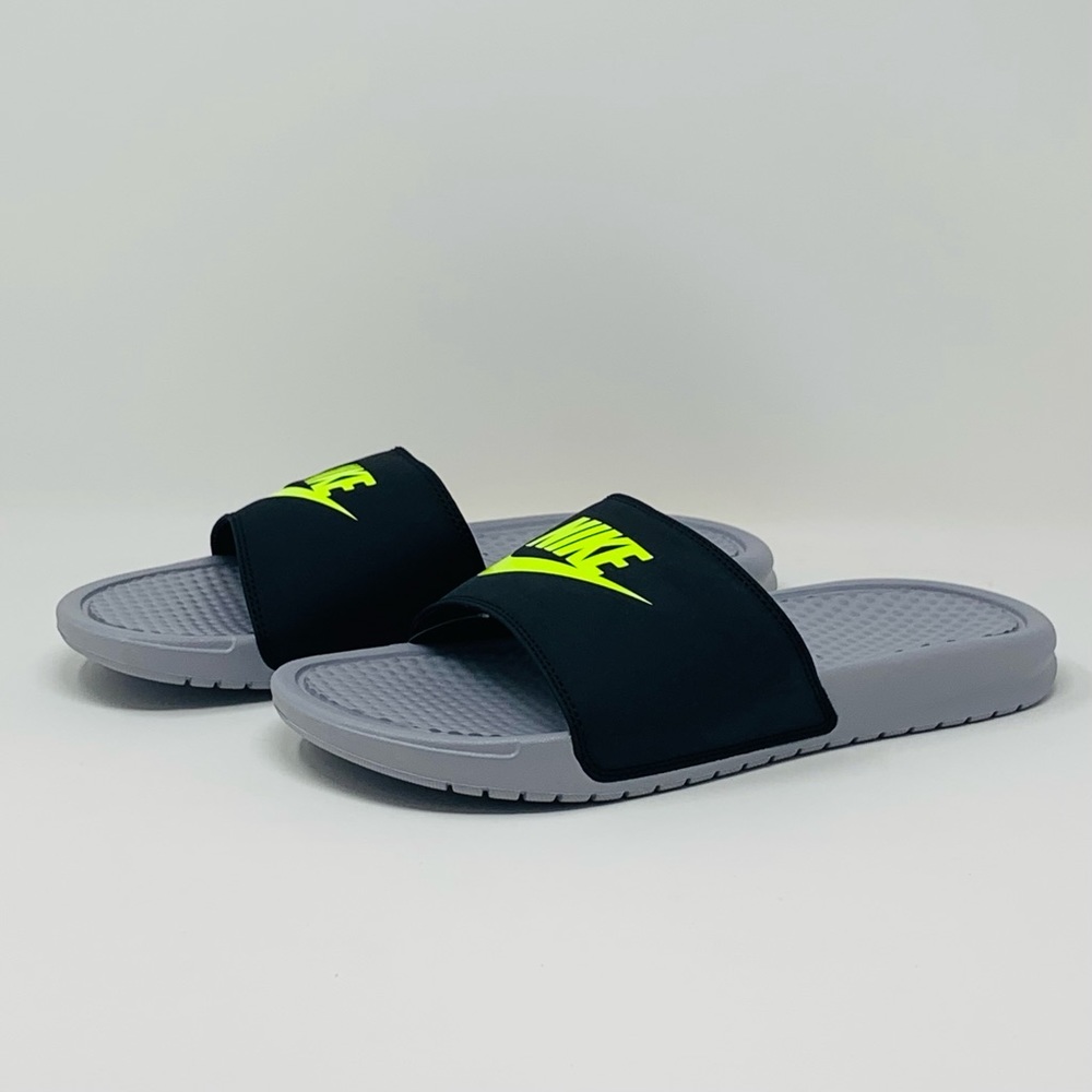 Nike Benassi JD Slide 'Wolf Grey Volt' Sandals Size 8